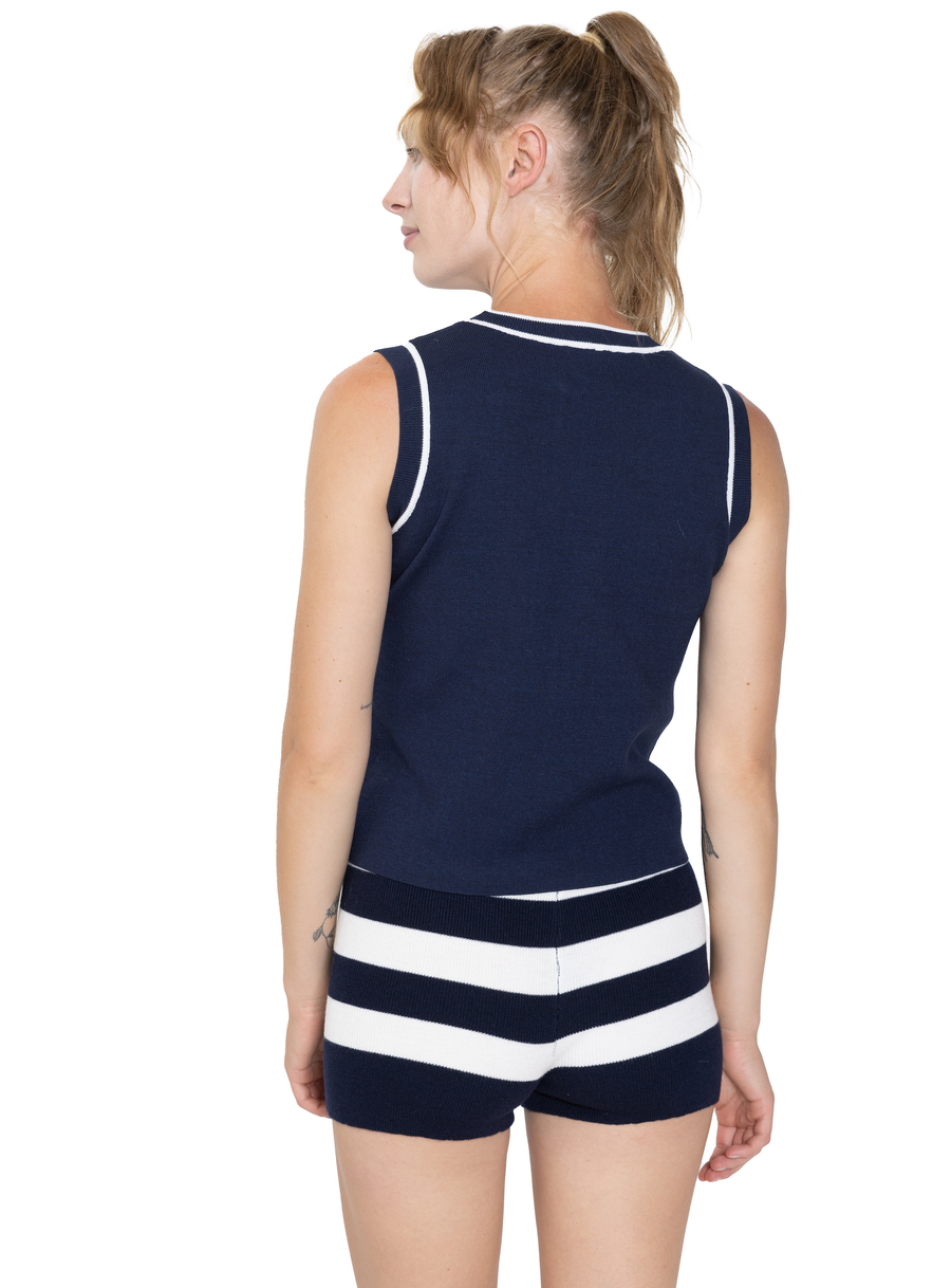 Nautical Stripe Top/Bottom Set in Navy and White