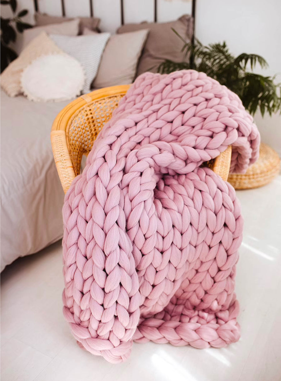 Chunky Knit Throw Blanket